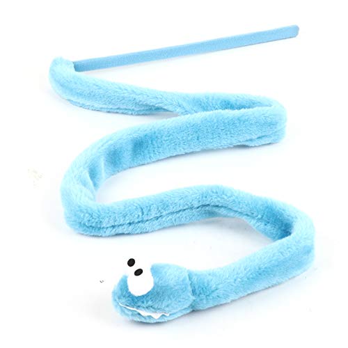 Febuliy 3 Color Cat Toy Snake Form Katzen Teaser Spielen Haustier Spielzeug Spaß Interaktives wiederverwendbares Grün Pink Blau (Blau) von Febuliy