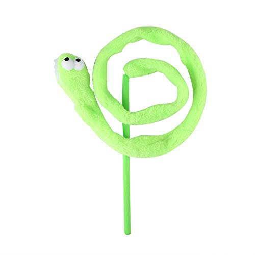 Febuliy 3 Color Cat Toy Snake Form Katzen Teaser Spielen Haustier Spielzeug Spaß Interaktives wiederverwendbares Grün Pink Blau (Grün) von Febuliy