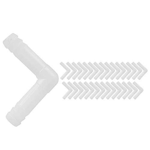 Febuliy 30 pcs Aquariumluftventilanschluss 8/4 mm gerade L -Shape 3 -Wege -Plastik -Verbindungsrohr für Fischtankventilzubehör (8mm Ellbogen) von Febuliy