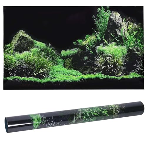 Febuliy Aquarium Fischtank Wasser Gras Hintergrunddekoration Aufkleber PVC Einfache Installationsszene für alle Farbengrößen geeignet (122 * 46 cm) von Febuliy