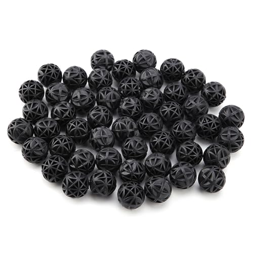 Febuliy Biochemische Ball des Bio -porösen Filters für Aquariumteich Fischtank Leichtes Meerwasser -Süßwasser -PVC -Schwamm 50pcs (16 mm mit Baumwolle) von Febuliy