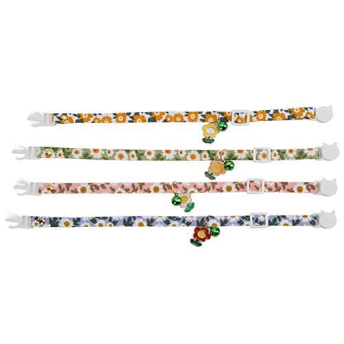 Febuliy Breakaway-Katzenhalsbänder mit Sonnenblumenmuster, verstellbares, bedrucktes Katzenhalsband mit Glocke für Katzen, Hunde, kleine Haustiere Febuliy Breakaway-Katzenhalsbänder mit Sonnenblumenmuster, verstellbares, bedrucktes Katzenhalsband mit Glocke für Katzen, Hunde, kleine Haustiere von Febuliy