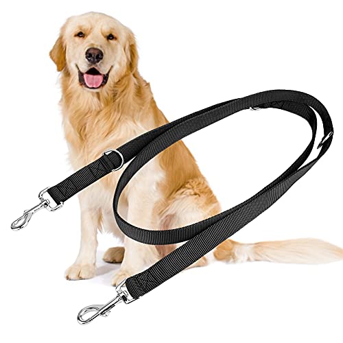 Febuliy Doppelschnalle Nylon Flexible Haustierhund -Leinen -Traktionseil 2m für große Hunde (2,5 cm*200 cm) von Febuliy