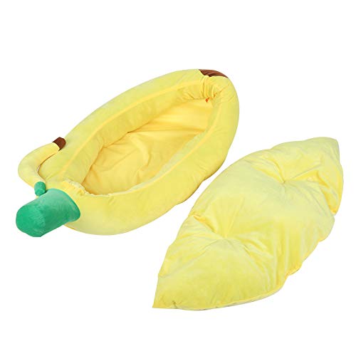 Febuliy Gelbe Bananenform Haustier warm abnehmbares waschbares Nest Haus kleine Hunde Katzen gelbe Bananennest (L) von Febuliy