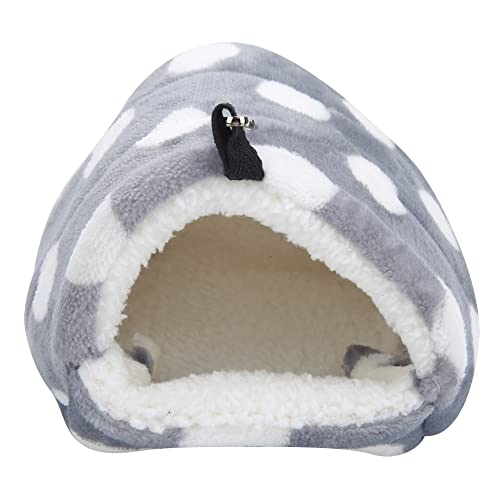 Febuliy Hamster Hängematte warm warm grau Big Dot Flanell SHU Velveteen Hanging Betthaus Accessoire für kleine Haustiere (L) von Febuliy