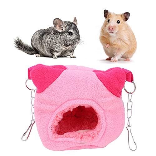 Febuliy Hamster Hanging House warme Flannelette Schwungbett geeignet für kleine Haustiere Rose rot gelb 21,5x13x9.5 cm (Rosenrot) von Febuliy