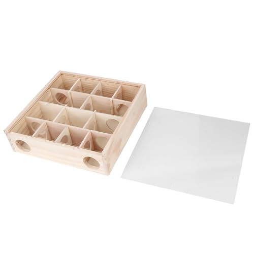 Febuliy Hamster Maze Interactive Holz Haustierspielzeug mit Acrylglas für kleine Haustiere von Febuliy