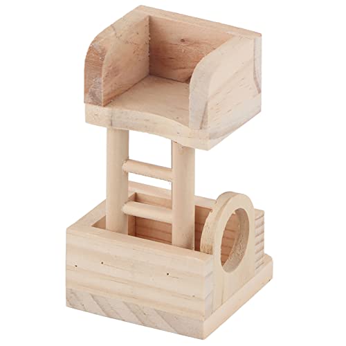 Febuliy Hamster Wood House Holz aus Lookout Tower Spielzeugkletterleiter für kleine Haustiere von Febuliy