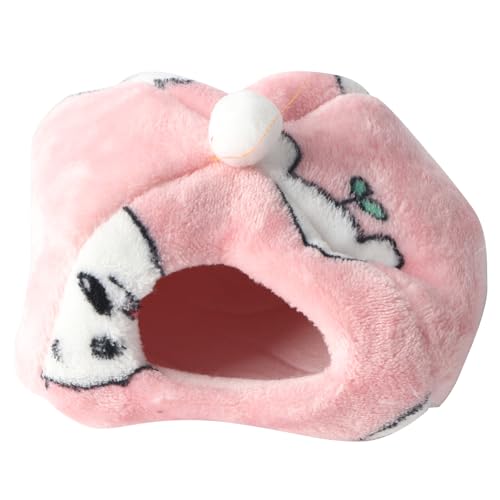 Febuliy Hamsterhaus Winter verdicken Plüsch -Stoffnest -Igelbett Meerschweinchen Fliegende Eichhörnchen warmes Cartoon -Design [Haustierplüschnest] (M (59 cm / 23,2 Zoll lang)) von Febuliy