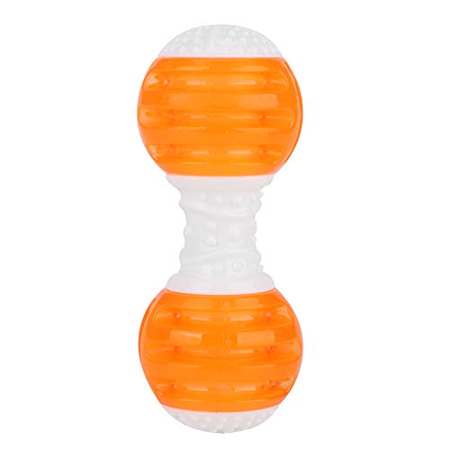 Febuliy Haustier Bissfest haltbar kauende Spielzeug -Sound Molreinigungszähne Spielzeug für Hunde Pink Orange 14x5x5 cm 158g (Orange) von Febuliy