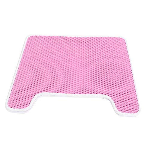 Febuliy Katzenstreu Falten Eva wasserdichte doppelte Schicht U Form Matte Nicht -Schlupf -Pad -Zubehör für Katzen Pink Blue 53x45cm (Rosa) von Febuliy