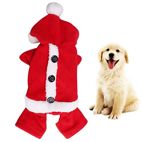 Febuliy Niedliche rote Hunde Kleidung Hoodie Winter Weihnachten für kleine Hunde Welpe Jacke Kleidung Outfit Kleidung Kleidung (M) von Febuliy