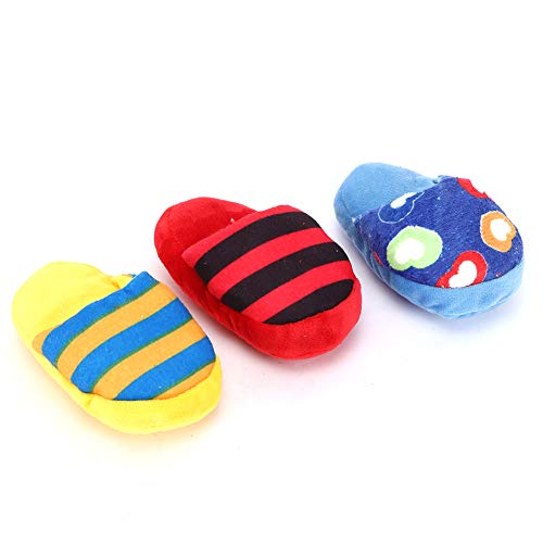 Febuliy Plüsch Pet Slipper klingen Zähne Reinigung Spielzeug 3pcs für Hunde Interaktives Training von Febuliy