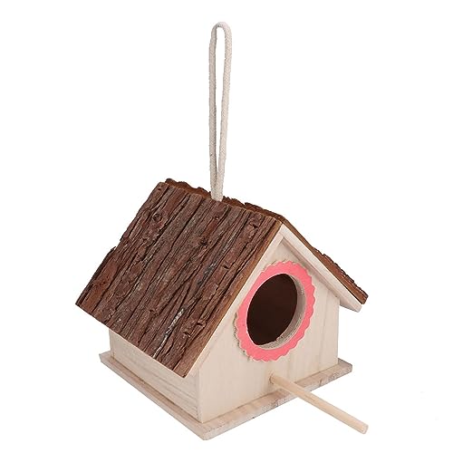 Febuliy Qualitäts Holz Kleiner Haustier Vogel Nest House Zuchtbox Käfigzubehör für Vögel natürliche Umwelt Simulation Rark House Ständer von Febuliy