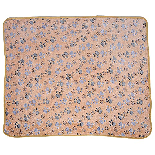 Febuliy Schöne Pfotendruckhund Welpe Haustier warme Matte weiche Koralle Fleece Decke für kleine Katzen und Hunde (104 * 76 cm) von Febuliy