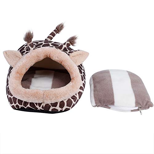 Febuliy Süße Giraffe geformte Haustiere Pad Kennel Hängematte für Rattenhamster aus hochwertiger PP-Baumwoll-Britenfarbe, umweltfreundlich-9.06x8.27x5,91 Zoll Warm Winter Winter von Febuliy