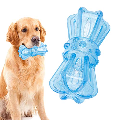 Febuliy TPR-Haustier-Hund-Kauspielzeug Interaktives Training Spielzeug für Haustierhunde Welpe, ungiftiges 错误 Material Pink Blue 6.3x3x3inch (Blau) von Febuliy