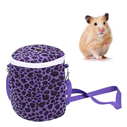 Hamsterträgerbeutel tragbarer Haustier für kleine Tiere gelb lila rosa Leopard (Lila Leopard) von Febuliy