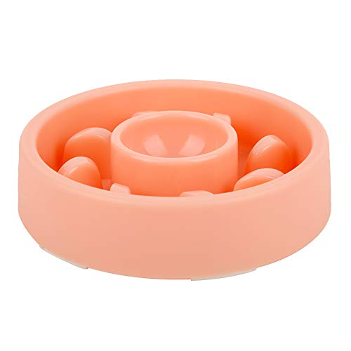 Haustier -Erstickung Slow Food Feeding Bowl Starkes dauerhaftes neuartiges Design für Hunde Katzen Korallen rosa Emerald Green 1pcs (Korallenrosa) von Febuliy