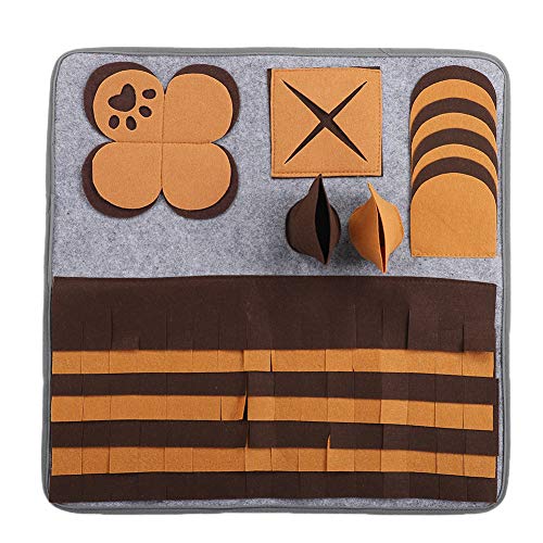 Febuliy Haustier -Hund -Katze Schnüffel Pad Futtersuche Sicherheitsmatte Spieldeckel Versorgung Geeignetes Schnüffel Training Haustierbesitzer und Haustier Browngröße ca. 60x60x1cm von Febuliy