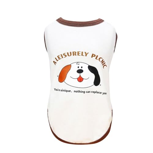 Hunde-Shirt-Weste, süßes Druckmuster, weiche Baumwolle, bequem, atmungsaktiv, Welpen-Sommer-Shirt für kleine Hunde (L) von Febuliy