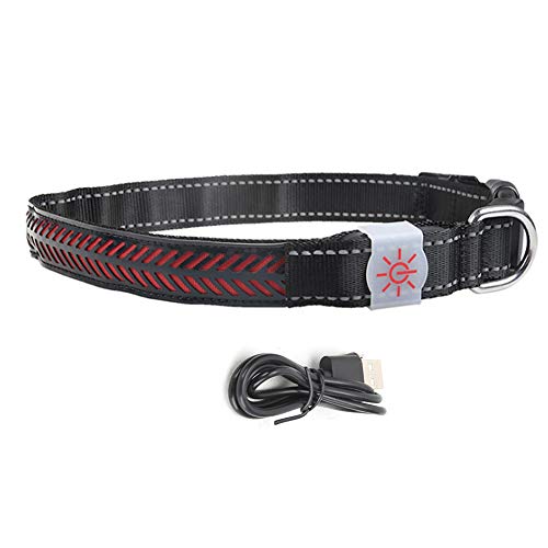 LED -Haustier -Blitzlicht Verstellbarer Sicherheitsaufladbarer Kragen USB -Ladung Haustier leuchtet Kragen für kleine Hundekatze rot (L) von Febuliy