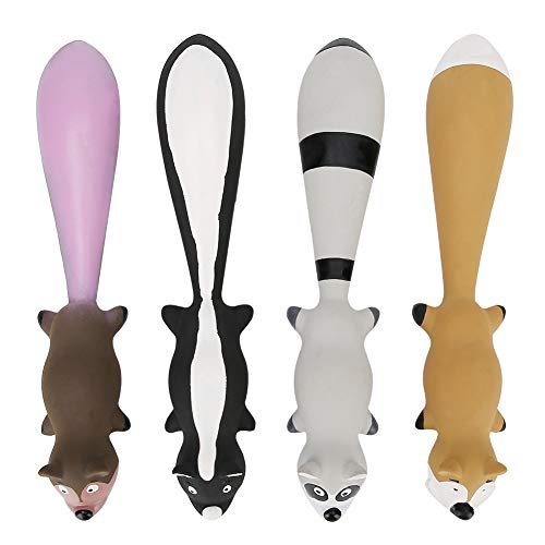 Latex Pet Fox klingt Kautspielzeug 4pcs Zähne Reinigung Interaktives Training für Hunde von Febuliy