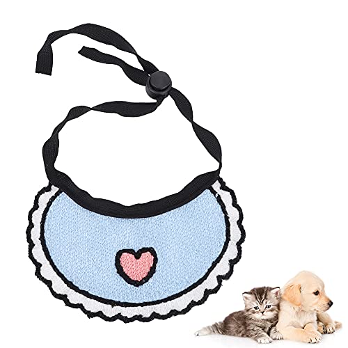 Pet Accessoires liefert kleine Hundepelpe Schal Halsband Wolle Hals Handtuch Verstellbares Herzmuster rosa Blau (M) von Febuliy