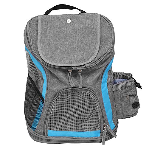 Pet Carrier Atmungsaktives Faltkatze -Rucksacktasche für Außenreisen Verwenden Sie blau graue Leinwand 38x32x24 cm von Febuliy