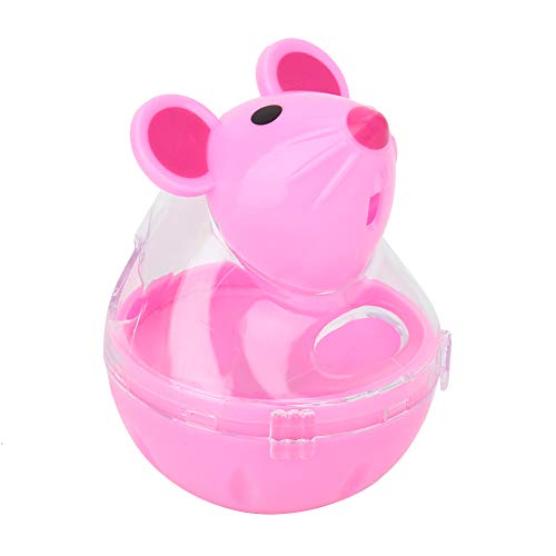 Pet Cat Dog Leckage Feeder Tumbler Design Ball Spielzeug Sloch Food Spenser ideal interaktives Spielzeug Pink Weiß für Haustierkatze Hund (Rosa) von Febuliy