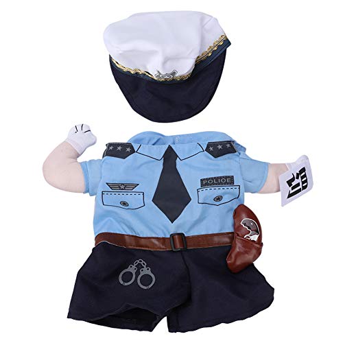 Polyester süßes Haustier Halloween Kleidung Police Kostüm Dress Up für Katzen Hunde Fun Party e (XL) von Febuliy