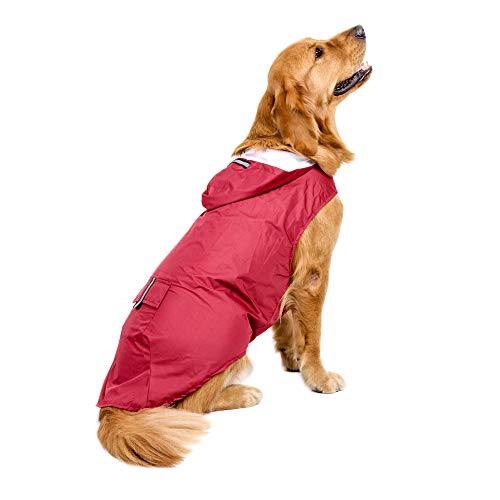 Reflektierende wasserdichte Haustierhund Leichtes Maschenfutter für große mittelgroße Hunde gelb 5XL (Rese Red 6XL) von Febuliy