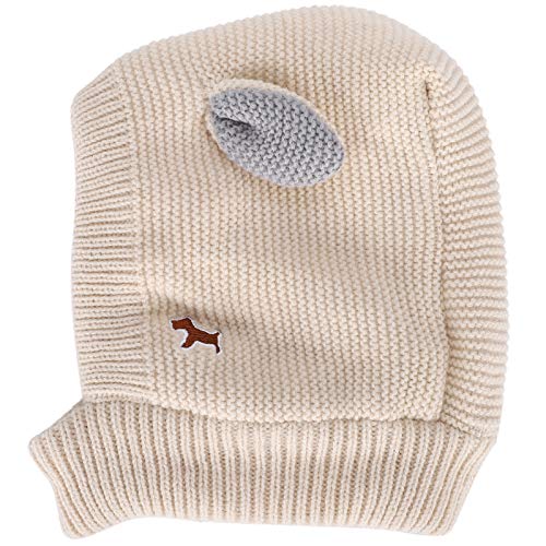 Stricker Haustierhund Mütze Hut Warmer Winter Häkelpapler Hut Gemütlich lustige Kostüm Haustierkappe für Haustierhunde (Beige) von Febuliy