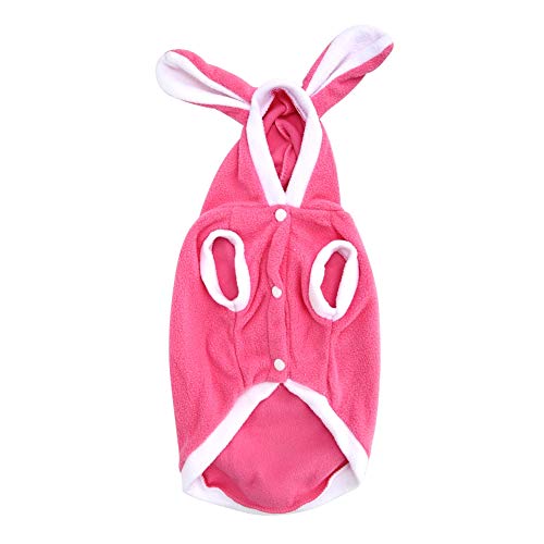 Süßer Kaninchentuch Haustier Hoodie Kostüme warmes weiches Winter Kleidung Hunde Katzen XS-L Rotblau Pink (Xs) von Febuliy