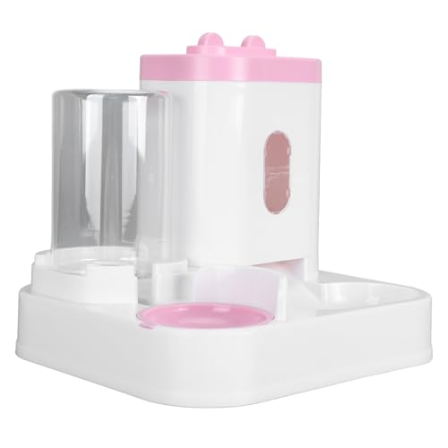 Wasserspender für Tierfutter, 2-in-1, große Kapazität, abnehmbar, automatisch, für Hunde, Welpen, Rosa von Febuliy