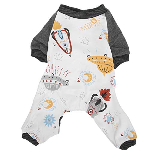 Welpen -Jumpsuit Soft Strick -Pyjamas warmes und süßes Raumschiff -Design für kleine Hunde Frühling geeignet (L) von Febuliy