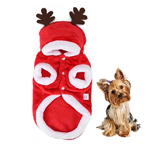 Winter weich war warme süße Hundekleidung für die Weihnachtsbaum -Haustierjacke (M) von Febuliy