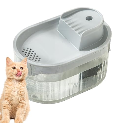 Fecfucy Automatischer Katzenwasserbrunnen, automatischer Haustier-Wasserspender – Transparenter leiser Katzen-Wassernapf, 1,5 l automatischer Tierbrunnen mit Filter, Haustierzubehör für den von Fecfucy