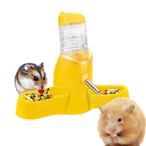 Fecfucy Hamster-Wasserspender – Automatischer Futter- und Wasserspender für Hamster, 80 ml Hamster-Wasserflasche, kein Tropfen, Haustierzubehör von Fecfucy