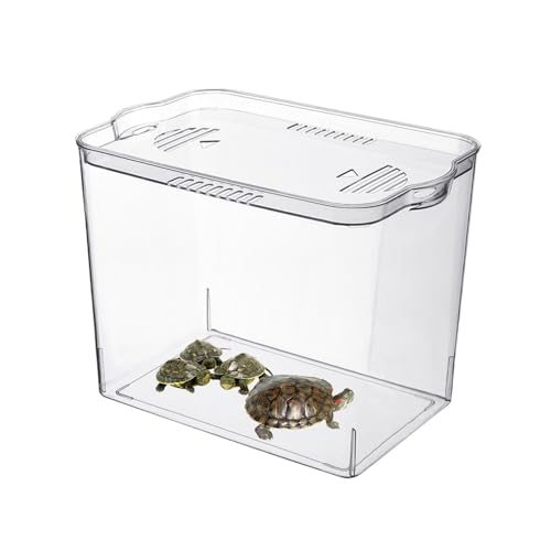 Fecfucy Kleines Aquarium | Stapelbarer transparenter Würfeltank | Desktop-Aquarium für kleine Fische, Schildkrötenbecken, kleine Fischschale für temporären Platz von Fecfucy