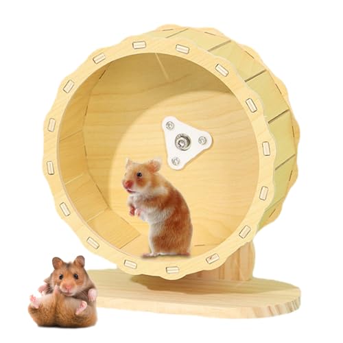 Leises Hamsterrad | Chinchilla-Rad aus Holz | Hamster-Holzräder Dämpfer Übungsspinner rutschfest Hamsterkäfig Zubehör Spielzeug für Hamster, Rennmäuse, Meerschweinchen Fecfucy von Fecfucy