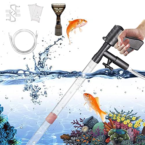 longziming Aquarium Kies Reiniger Kit, Staubsauger Kies Reiniger Kit mit Luftdruckknopf Aquarium Sand Reiniger Kit, Aquarium Siphon Staubsauger mit Wasserschlauch Controller Klemme von FeelGlad