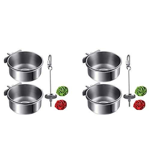 Fegtrty 10 Paket Edelstahl Häuschen Set Papagei Fütterung Geschirr Becher Futter Wasser Schalen Vogelfutter Halter von Fegtrty