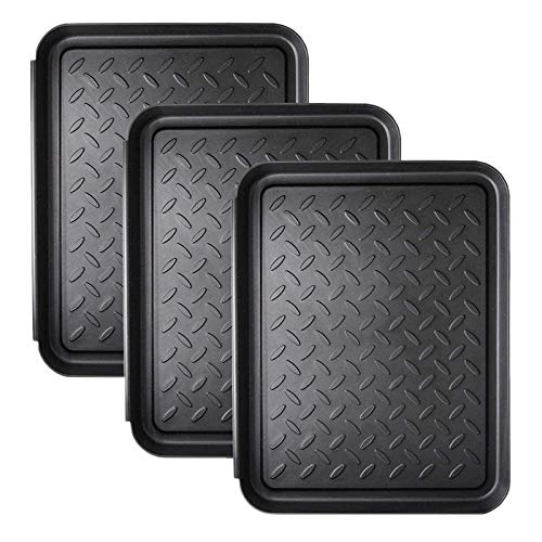 Fegtrty 3 Stücke Boot Tray Hoch Leistungs Schuh Matten Schalen, Aufbewahrungs Schale, Hunde Napf- oder Katzen Schalen Matten Trap Mud zum Schutz des Bodens 13.7X10.8 von Fegtrty