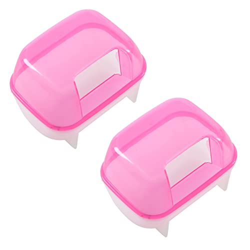 Fegtrtyoa 2X Kleiner Hamster Baden Sand Kaefig Badezimmer 10 x 7 x 7 cm - Rosa & von Fegtrtyoa