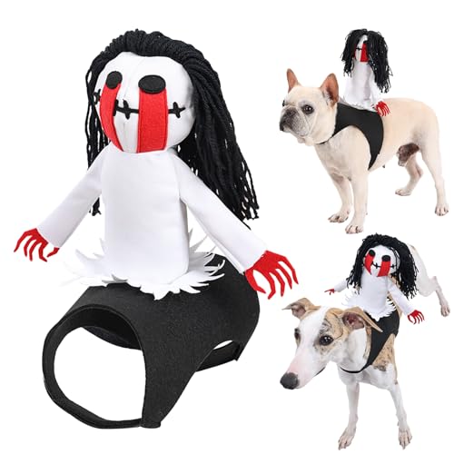 Ghost Rider Haustier Kostüme Geistersattel Lustige Hundekleidung Neuheit Halloween Pet Cosplay Outfit für Haustier Kleine Mittelgroße Hunde Katzen von Fehodun