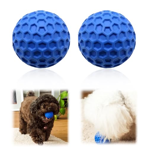 FeiOne Hundeball*2, Hundeball UnzerstöRbar, Ball Hund, UnzerstöRbar Hundespielzeug Ball Aus Naturkautschuk, Quietschend Interaktives Kauspielzeug, Robuster Hunde Ball, HundebäLleø 5.5cm von FeiOne