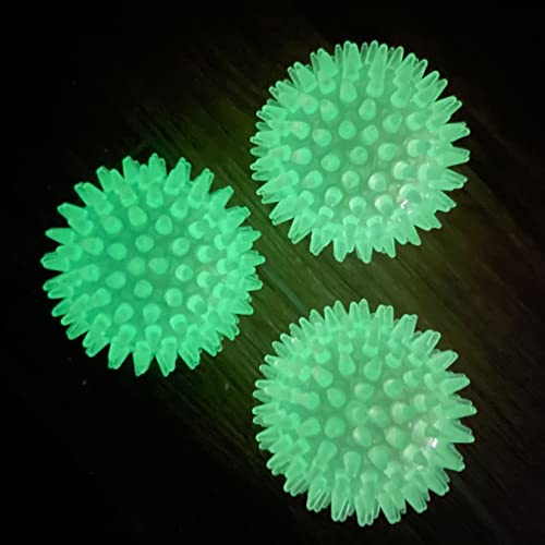 Feixun Dog Spikey Glow Ball, Hundespielzeug, dunkel, 7,6 cm, 3 Stück von Feixun