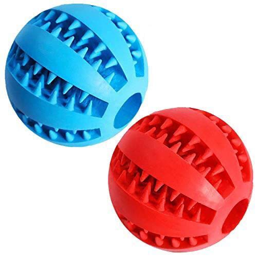 Feixun Dog Treat Toy Ball, Dog Tooth Cleaning Toy, Interactive Dog Toys 7.1 cm 2 Pack von Feixun