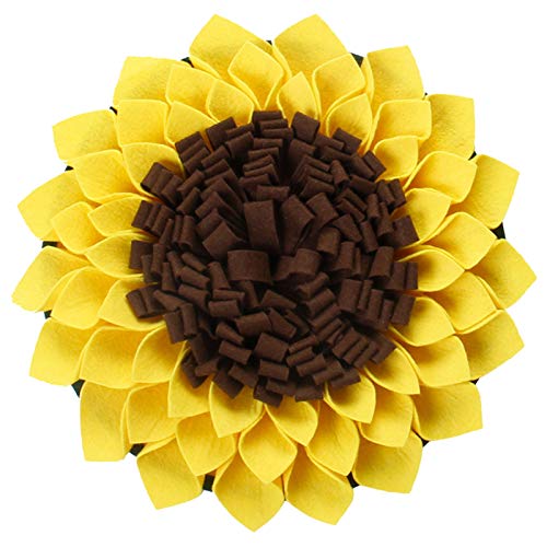 Felenny Hund Schnupftabak Matte Sonnenblume Slow Food Fütterungsmatte mit Seilschnalle Haustier Nosework Training Behandeln Matte Kleines Haustier Behandeln Interaktive Puzzle Spender von Felenny